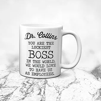Personalized Luckiest Boss Mug