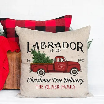 Personalized Labrador Christmas Pillow