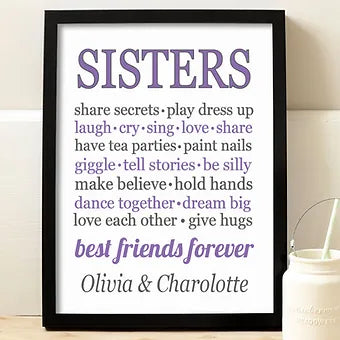 Purple Sisters Best Friends Forever Print