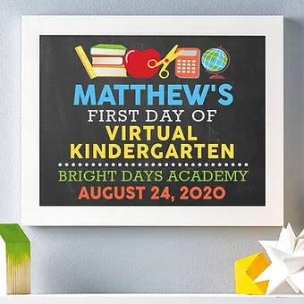 First Day of Virtual School Personalized Print