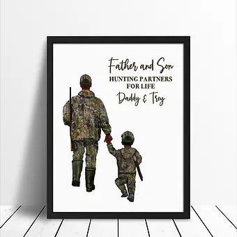 Father and Son Hunting Partners Personalized Print