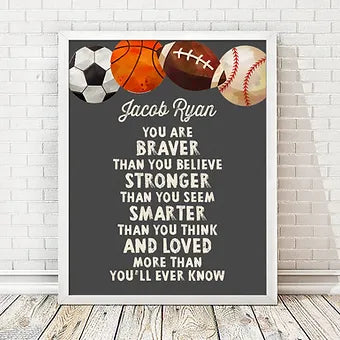 Personalized Motivational Sports Print