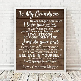 To My Grandson Personalized Print