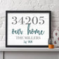 Personalized Zip Code Home Print