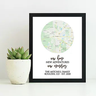 New Home New Adventures Personalized Map Print