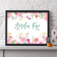 Personalized Name With Floral Border Print