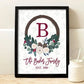 Personalized Monogram Christmas Wreath Print