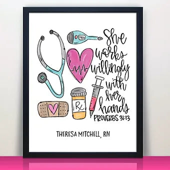 Personalized Nurse Proverbs Print