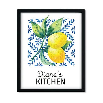 Personalized Lemon Monogram Print