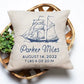 Personalized Sailboat Birth Announcement Pillow