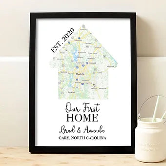 Our First Home Personalized Map Print