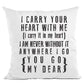 Personalized Carry Your Heart with Me Pillow