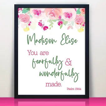 Personalized You Are Fearfully & Wonderfully Made Print