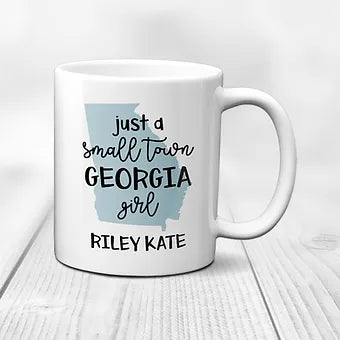 Small Town Girl Personalized State Mug