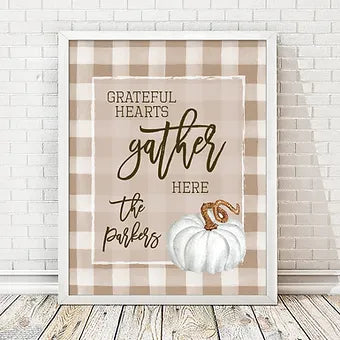 Personalized Grateful Hearts Gather Here