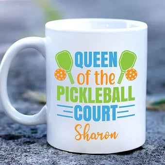 Personalized Queen of the Pickleball Court Mug