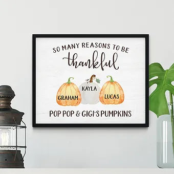 Personalized So Many Reasons To Be Thankful Grandparent Fall Print
