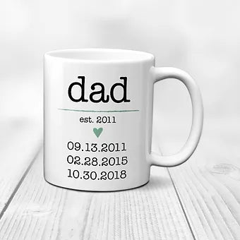 Dad Three Date Personalized Mug