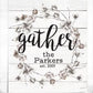 Gather Cotton Wreath Personalized Print