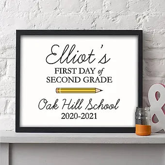 Personalized First Day Of School Pencil Print