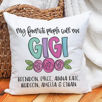 Personalized My Favorite People Call Me Gigi Pillow