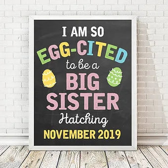 Easter Big Sister Pregnancy Announcement Personalized Print