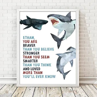 Personalized Loved More Than You'll Ever Know Shark Print