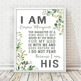 I Am His Personalized Daughter Of A King Print