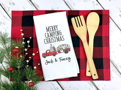 Personalized Camping Christmas Towel