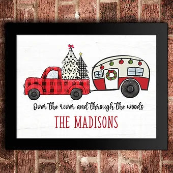 Personalized Camping Christmas Print
