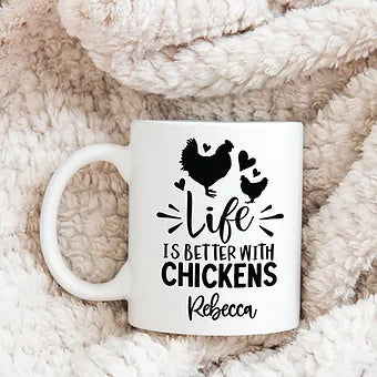 Personalized Life is Better with Chickens Mug