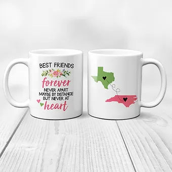 Personalized Best Friends Forever Long Distance Mug