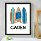 Personalized Surfboard Print