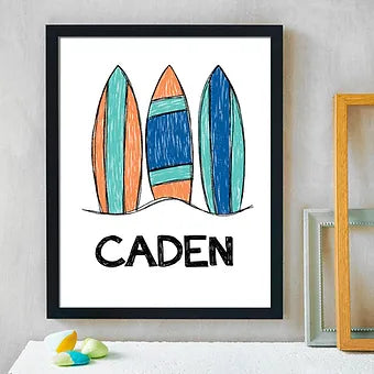 Personalized Surfboard Print