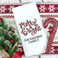 Personalized Merry and Bright Christmas Towel