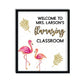 Personalized Flamingo Classroom Print