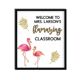 Personalized Flamingo Classroom Print