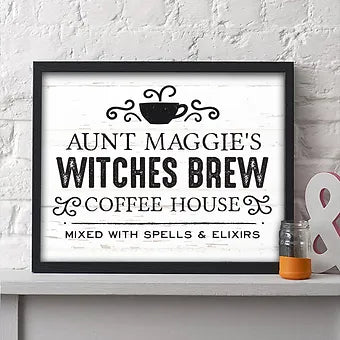Personalized Witches Brew Coffee House Halloween Print
