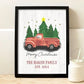 Personalized Red Truck Christmas Decor Print