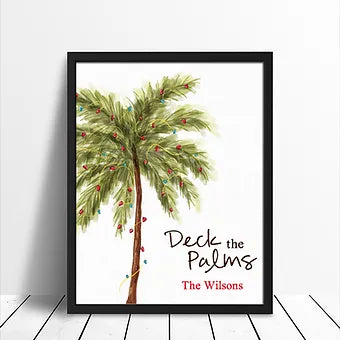 Personalized Deck the Palms Christmas Print