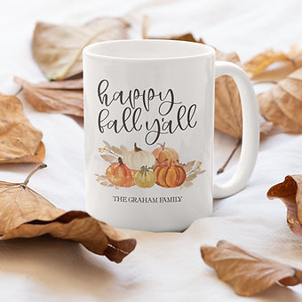 Personalized Happy Fall Y'all Mug