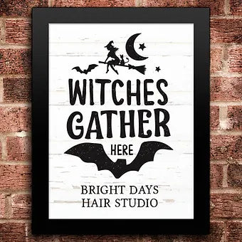 Witches Gather Here Personalized Halloween Print
