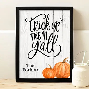 Personalized Trick or Treat Y'all Halloween Print