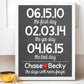 Three Date Personalized Anniversary Print