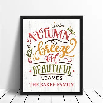 Personalized Autumn Breeze And Beautiful Leaves Fall Print