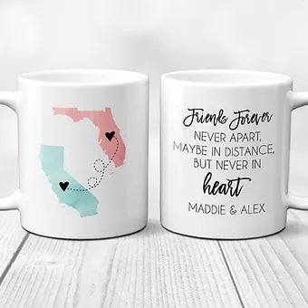 Friends Forever Two State Personalized Mug