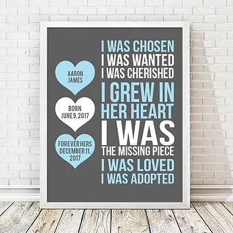 Personalized Adoption Day Heart Print