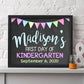 Personalized Girl First Day Of School Print