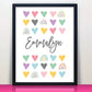 Personalized Rainbow Heart Print
