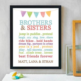Personalized Brothers & Sisters Siblings Print